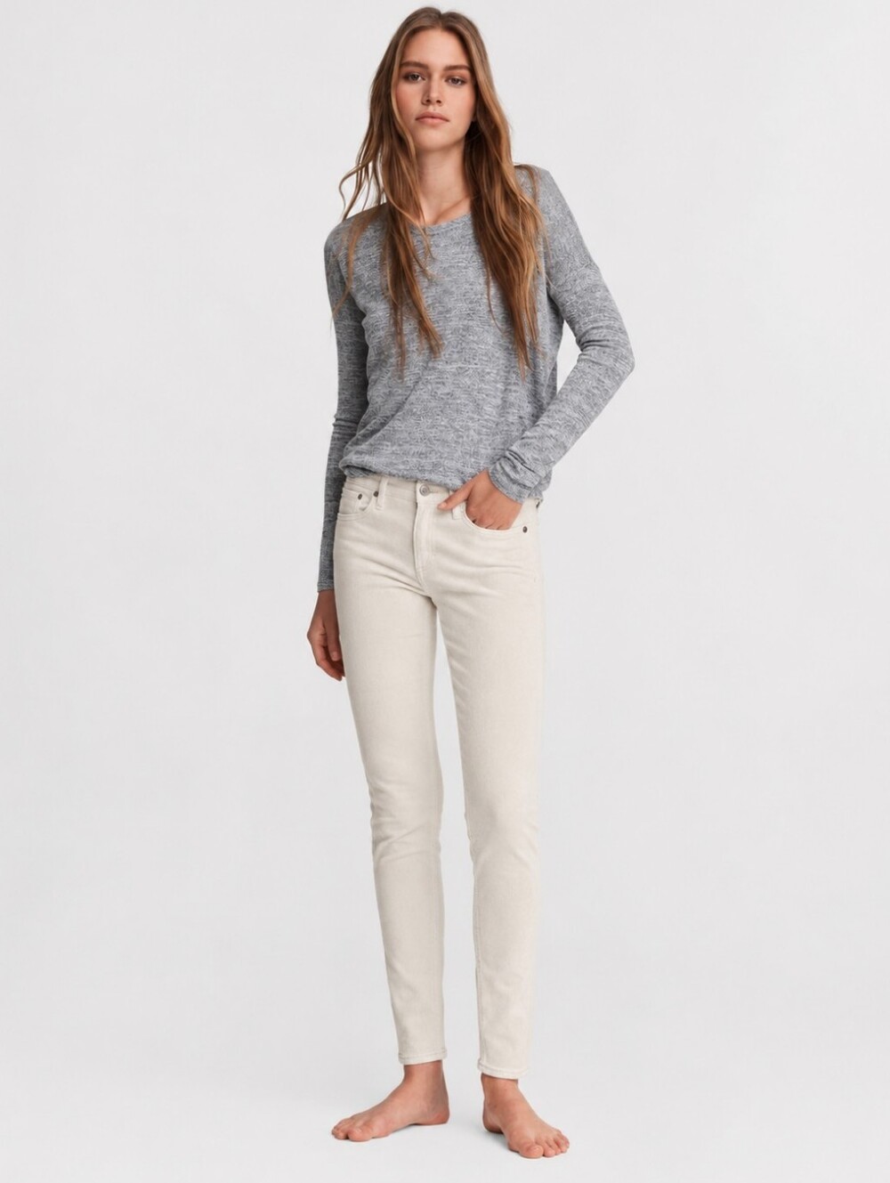 ❤️ RAG & BONE SKINNY CORDUROY PANTS / JEANS, PFD (NATURAL ECRU), 2 (26)